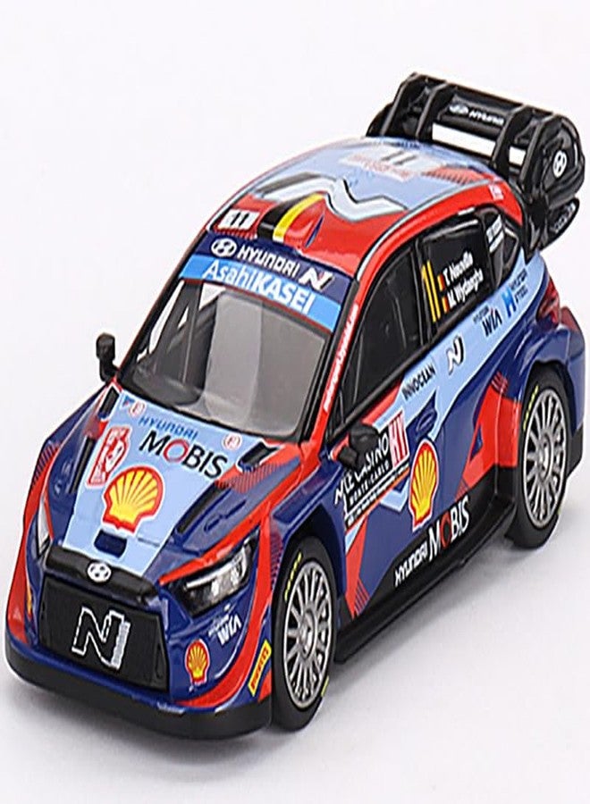 Mini GT Models i20 N Rally1 Hybrid #11 Thierry Neuville - Martijn Wydaeghe Mobis WRT 3rd Place Monte Carlo Rally (2023) Limited Edition to 3960 Pieces Worldwide 1/64 Diecast Model Car by Mini GT MGT00710 - Image 1